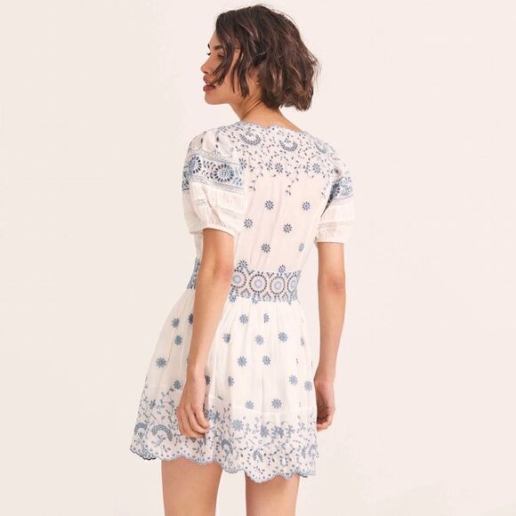 LoveShackFancy Valente Dress in Ivory Shores - Picture 2 of 8